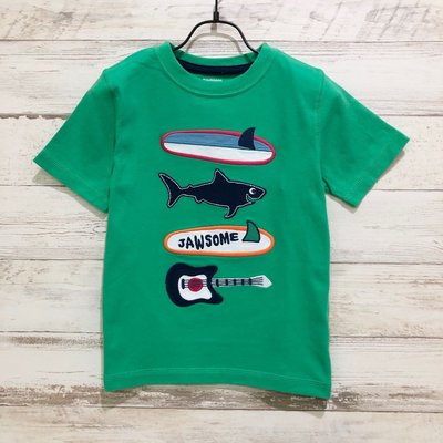 Maple麋鹿小舖 美國購買童裝品牌 GYMBOREE 男童綠色圖案短T ＊ ( 現貨2T )