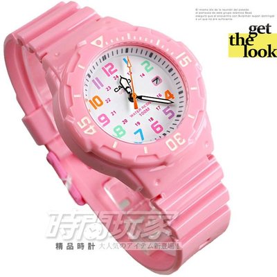CASIO卡西歐 指針錶 LRW-200H-4B2 日期顯示 亮面粉紅 女錶/兒童手錶 時間玩家