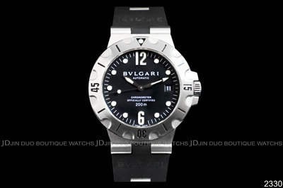 金鐸精品~2330 BVLGARI 寶格麗 SD38S Diagono系列 潛水200米 38mm 自動上鍊男用腕錶