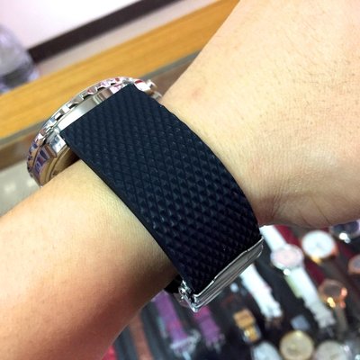 潛水錶 專用 格陵紋 純矽膠 錶帶 高CP值 黑色 不鏽鋼 安全摺疊 錶釦 各式厚重手錶專用 22mm 24mm