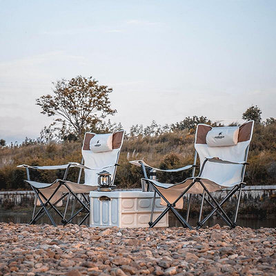 現貨戶外野營帶枕兩用折疊椅 休閑折疊便攜式公園躺椅