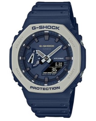 【CASIO G-SHOCK】(公司貨) GA-2110ET-2A 這一系列的海軍深藍色手錶展現出海浪拍打峭壁的畫面