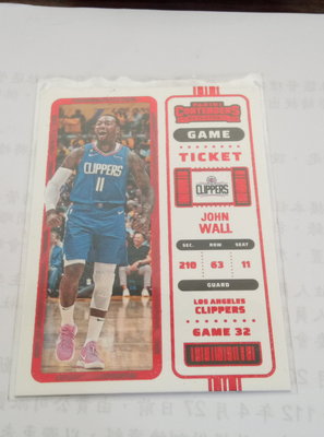 22-23 Contenders - Game Ticket Red  #71 - John Wall