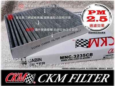 【真碳】PM2.5台灣製 CKM 本田 HONDA CIVIC 八代 喜美8代 C8 K12 原廠 型 活性碳 冷氣濾網