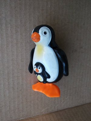 硬質塑膠發條小企鵝/高約6公分