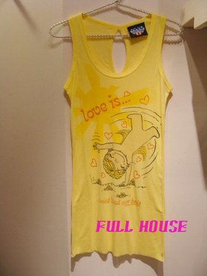 【FULL HOUSE 】超人氣品牌JUNK FOOD 黃色俏皮小人 長版超Q 背心