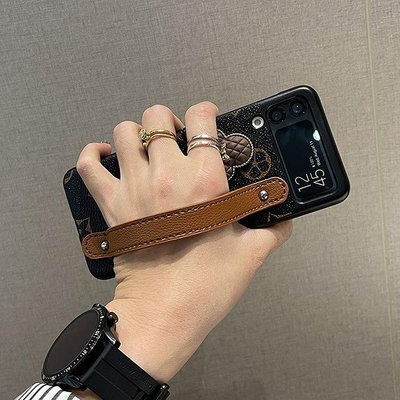格紋米奇適用于三星flip3手機殼F7110折疊屏F7070腕帶支架Galaxy現貨手機殼SAMSUNG