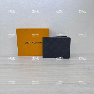 30年老店 現貨 Louis Vuitton Multiple Damier Infini 皮革 黑色期吧盤格 皮夾 短夾 N63124 lv