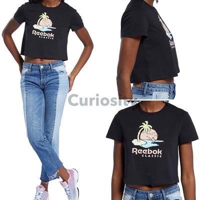 【Curiosity】Reebok 短版短袖T恤上衣 黑色 XS號(歐規) $980↘$699