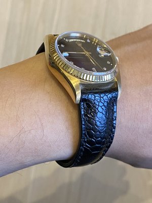 勞力士墊厚款式的鴕鳥皮錶帶巧將手工錶帶訂製 Rolex padded handmade ostrich strap