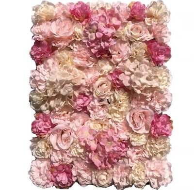 網紅仿真花牆抖音款玫瑰花牆攝影花藝道具假花絹花婚慶裝飾背景牆。顏色：粉色。尺寸：40cmX60cm。（1片價格）。台灣現貨。