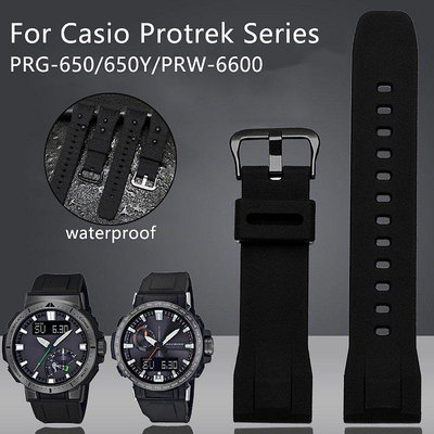 全館免運 24mm Silicone Watch Strap for Casio Protrek Series PRG-