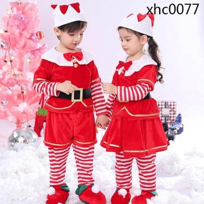 · 耶誕老人服裝女童男童裝扮衣服嬰兒寶寶新年耶誕節兒童表演服套裝