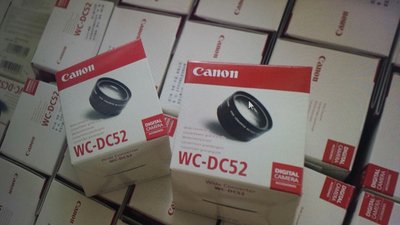 日本製CANON廣角鏡頭，型號WC-DC52 0.7x全新品,實物拍照，下單交貨一星期左右,共有50具，一具一個價格。