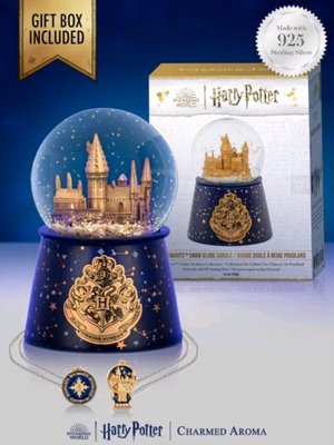 🌈美國直送 🌈Charmed Aroma 哈利波特 Harry Potter 霍格華茲城堡 雪花水晶球 925純銀