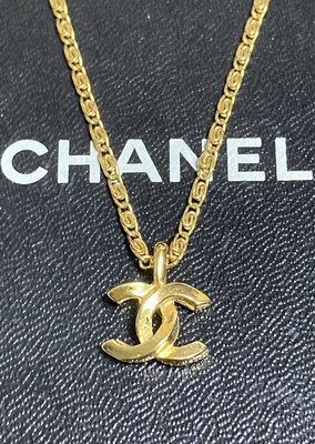 Chanel vintage香奈兒復古1982年金色不規則cc標誌項鍊