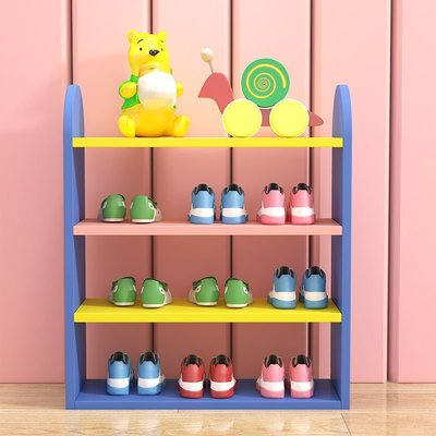 現貨熱銷-寶寶小號鞋架兒童鞋架多層卡通可愛簡易小孩迷你組裝鞋柜儲物柜置~特價