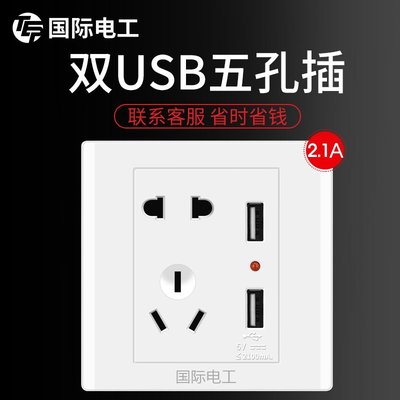 AKK070 (雙USB2.1A快充) 牆壁插座 電源插座 萬用插座 白色 USB 多功能 面板 5V 2A 裝潢 充電