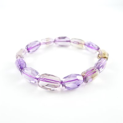 天然紫黃晶**9mm**扁筒珠切角 20克 手鍊_各種天然寶石、水晶販售