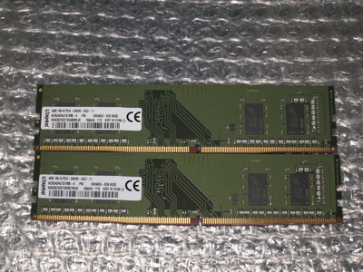 售:金士頓 DDR4 2400R 4GB 記憶體 單面顆粒(良品)(1元起標)標2支