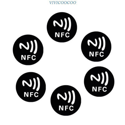 6PC Ntag213 NFC 標籤防金屬白色 25 毫米直徑粘性 NFCzx【飛女洋裝】