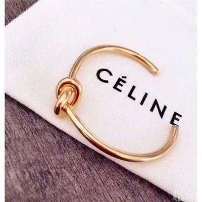 二手 Celine Knot 扭結手環 金色 玫瑰金 ?