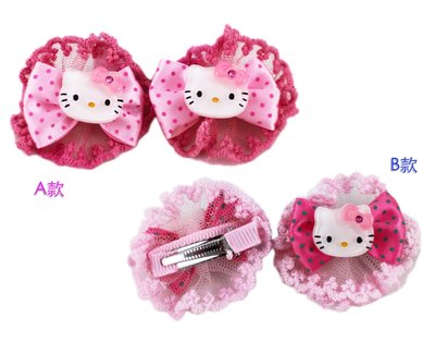 【卡漫迷】 Hello Kitty 髮夾 蝴蝶節蕾絲二入組 二款選一 ㊣版 韓版 飾品 平夾 髮飾 瀏海夾 女孩