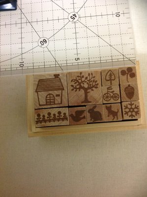 日本進口 樹&amp;縫紉機  印章 DIY 拼布 手工創意  房子 樹 松果 兔子 花 腳踏車 裁縫機 楓葉 剪刀 任選一組