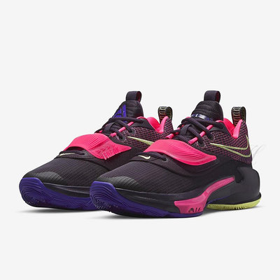 NIKE ZOOM FREAK 3 EP XDR DA0695-500 黑粉紫 籃球鞋 耐磨底 氣墊 低筒 男鞋