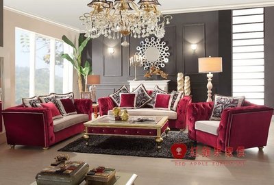 [紅蘋果傢俱] HM-2032 新古典系列 歐式 沙發 法式 絨布沙發 奢華沙發組