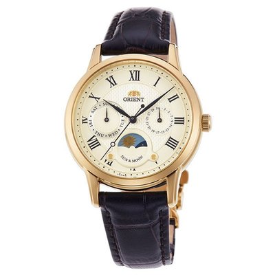 ORIENT 東方錶 SUN&amp;MOON系列 日月相錶 皮帶款 白面 RA-KA0003S