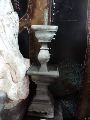 {御寶閣}古董 文物 藝品 字畫 化石~百年錫製老燭台一對 老燭台 錫燭台 老文物