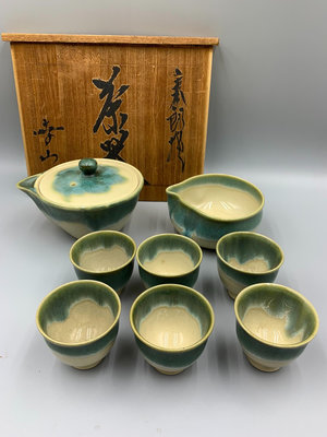 日本 回 上野燒 玉露茶具套 寶瓶套 茶具