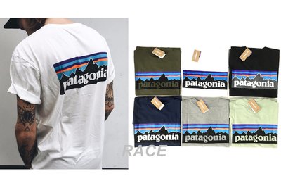 【RACE】PATAGONIA P-6 LOGO T-Shirt T恤 短袖 山景 基本款 白 黑 深藍 灰 軍綠 墨綠
