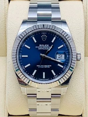 重序名錶 ROLEX 勞力士 DATEJUST II 126334 蠔式日誌 18K白金框 藍色面盤 自動上鍊腕錶