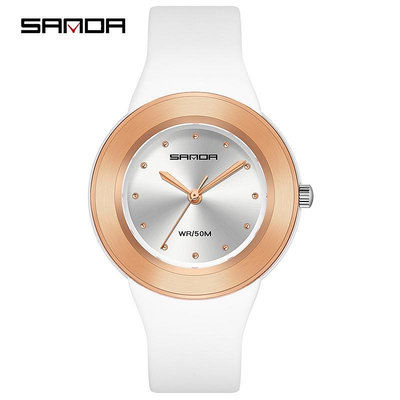 SANDA 3119新款輕巧優雅時尚女表氣質女生TPU錶帶石英手錶