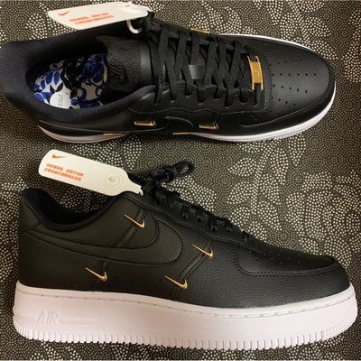 【正品】Nike Air Force 1 ’07 LX Gold Luxe 四鉤 黑白 板 CT1990-001潮鞋