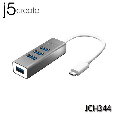 【MR3C】含稅附發票 j5 create JCH344 USB3.1 Type-C轉4埠HUB集線器