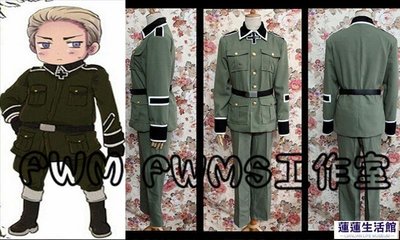 APH 黑塔利亞Hetalia 德國 軍服 COS服COS靴子COS假髮COSPLAY全套衣服可來圖訂做-蓮蓮生活館