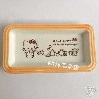 [Kitty 旅遊趣] Hello Kitty 長型盤 陶瓷盤 凱蒂貓 盤子 水果盤 點心盤