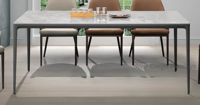 【N D Furniture】台南在地家具-深灰色鋁合金腳架亮光岩板180cm餐桌/岩板桌YH