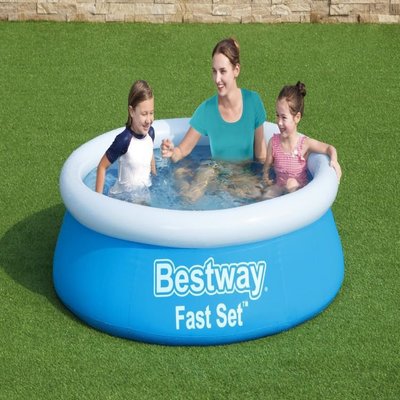 Bestway頂圈充氣游泳池 圓形兒童加高水池  家庭泳池 戲水池
