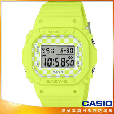 【柒號本舖】CASIO 卡西歐Baby-G 經典方形電子錶-青蘋果綠色 # BGD-565GS-9 (台灣公司貨)