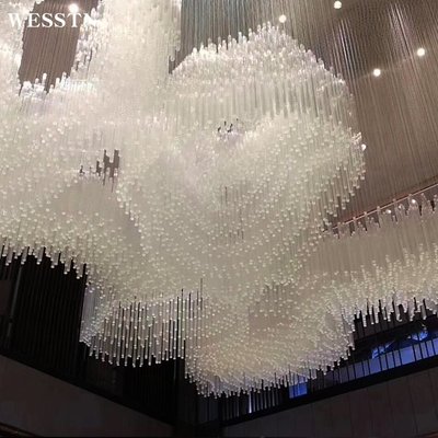 【熱銷精選】定制售樓處沙盤工程石頭玻璃個性創意大型現代水晶燈酒店大堂吊燈