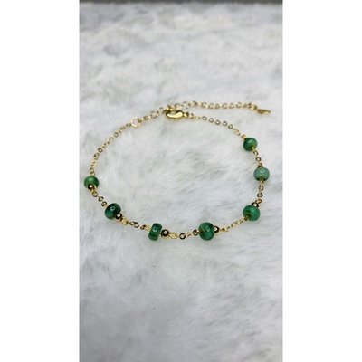 一套組辣綠珠翡翠項鍊和手鍊 Dark Green Jadeite Jade Necklace and Bracel~隨意飾品