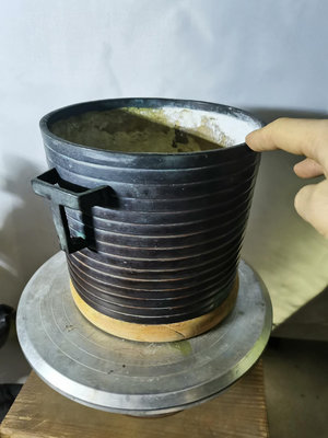 （二手）-日本回流銅火缽  銅火缽  碳爐  銅器 老物件 擺件 古玩【靜心隨緣】1824