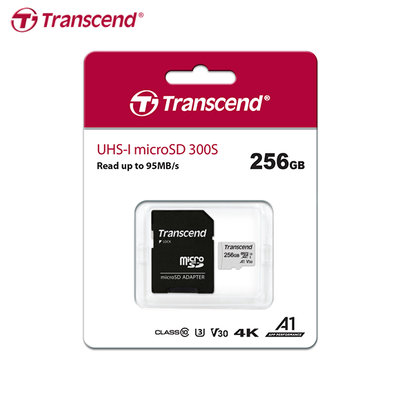 【保固公司貨】創見 256GB 記憶 microSDXC C10 UHS-I U1 (TS300S-256G)