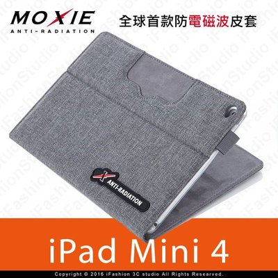 【愛瘋潮】免運 現貨 Moxie X iPAD mini 4 SLEEVE 防電磁波可立式潑水平板保護套(織布紋洗練灰)