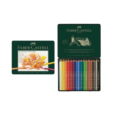 【時代中西畫材】德國 Faber-Castell 輝柏 綠色藝術家級 油性色鉛筆 24/36/60色 / 鐵盒裝