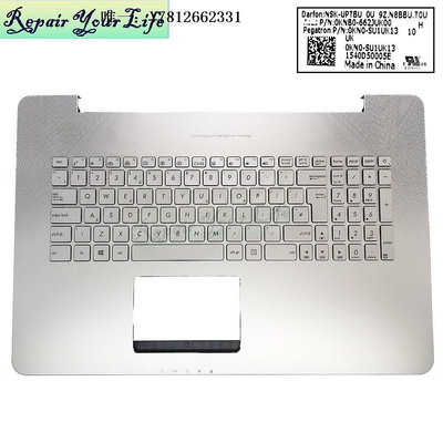 電腦零件ASUS 華碩G552/V G551 N551JK N752VX N751JK 鍵盤銀色C殼背光UK筆電配件